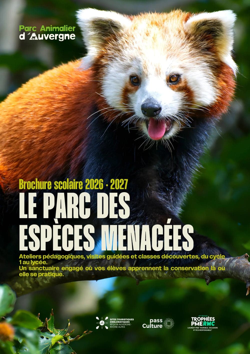 Couverture de la brochure scolaire 2026-2027 du Parc Animalier d’Auvergne